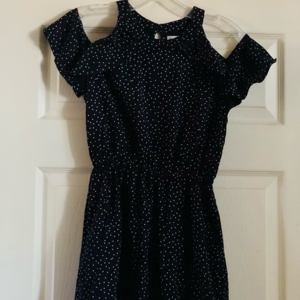 Abercrombie kids cold shoulder polka dot dress